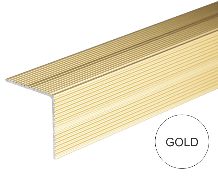 A34 35 x 35mm Anodised Aluminium Self Adhesive Non Slip Ribbed Treads Stair Nosing Edge Trim