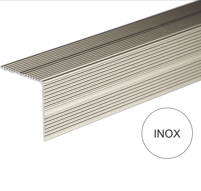 A34 35 x 35mm Anodised Aluminium Self Adhesive Non Slip Ribbed Treads Stair Nosing Edge Trim