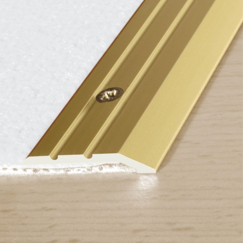 Anodised aluminium flooring transition ramp strip for doorways