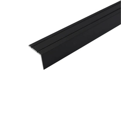 Black A36 25 x 20mm Aluminium Self Adhesive Stair Nosing Edge Trim
