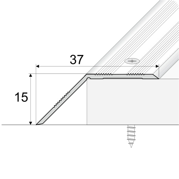 A39 37mm anodised aluminium door threshold ramp profile for smooth UK floor height transitions 1