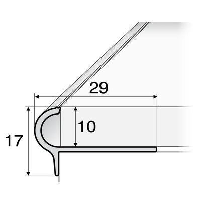 A80 29mm x 17mm x 10mm Stair Nosing Edge Trim Step Edging For Tiles