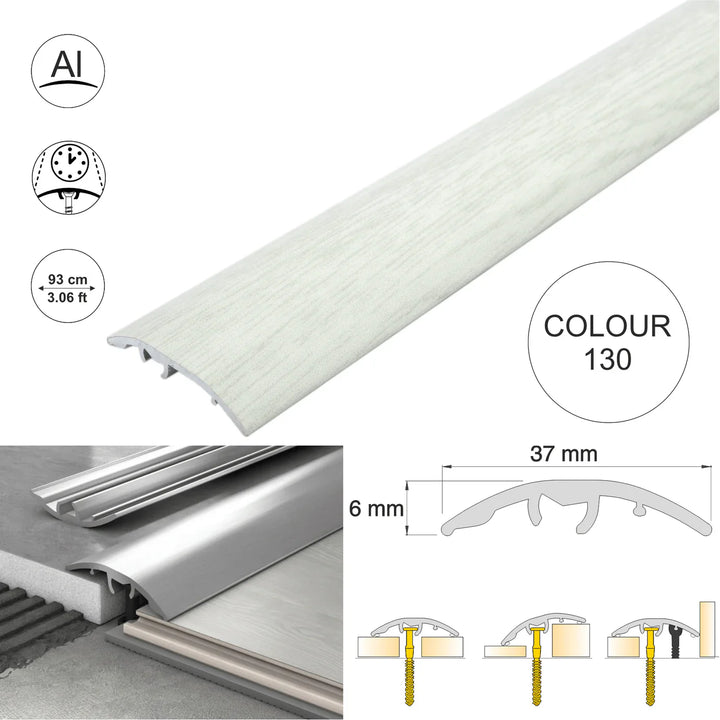 Aluminium Door Threshold Strip 37mm 4-in-1 Multi-Purpose Floor Trim S16K