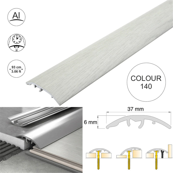 Aluminium Door Threshold Strip 37mm 4-in-1 Multi-Purpose Floor Trim S16K