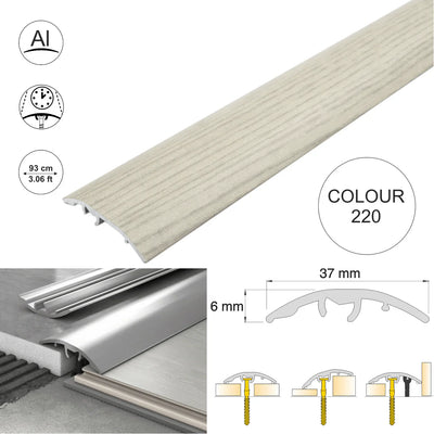 Aluminium Door Threshold Strip 37mm 4-in-1 Multi-Purpose Floor Trim S16K
