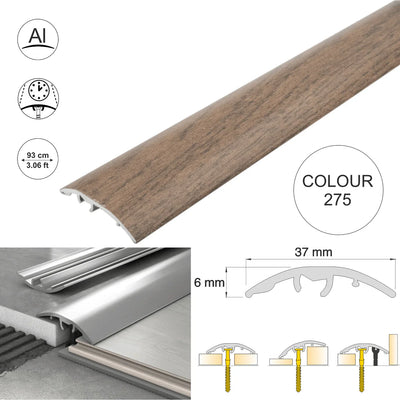 Aluminium Door Threshold Strip 37mm 4-in-1 Multi-Purpose Floor Trim S16K