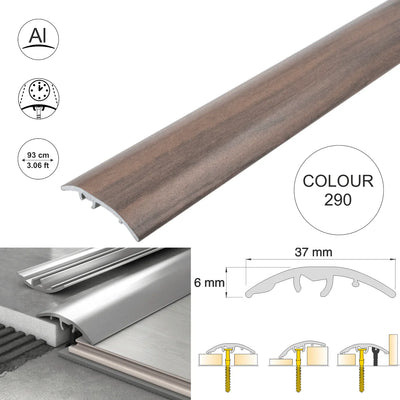 Aluminium Door Threshold Strip 37mm 4-in-1 Multi-Purpose Floor Trim S16K