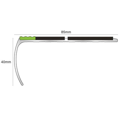 87x40mm Aluminium Non Slip Stair Nosing Edge Trim