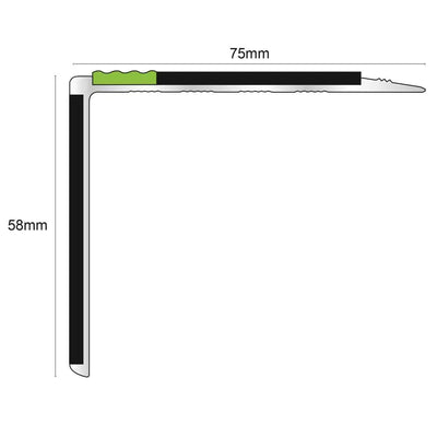 75x58mm DDA Compliant Aluminium Non Slip 