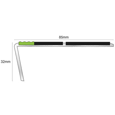 Aluminium Non Slip Stair Nosing Edge Trim With Pvc