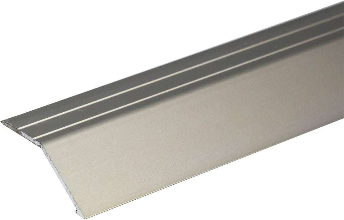 Doorway aluminium ramp threshold installed between different floor levels