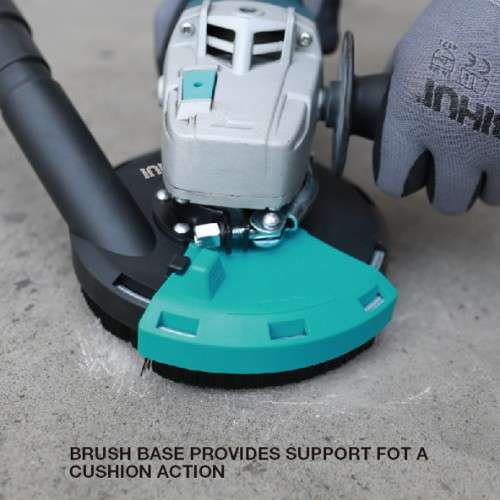 Bihui dust extraction system attached to a grinding wheel, capturing dust for safer and cleaner UK work environments. 3