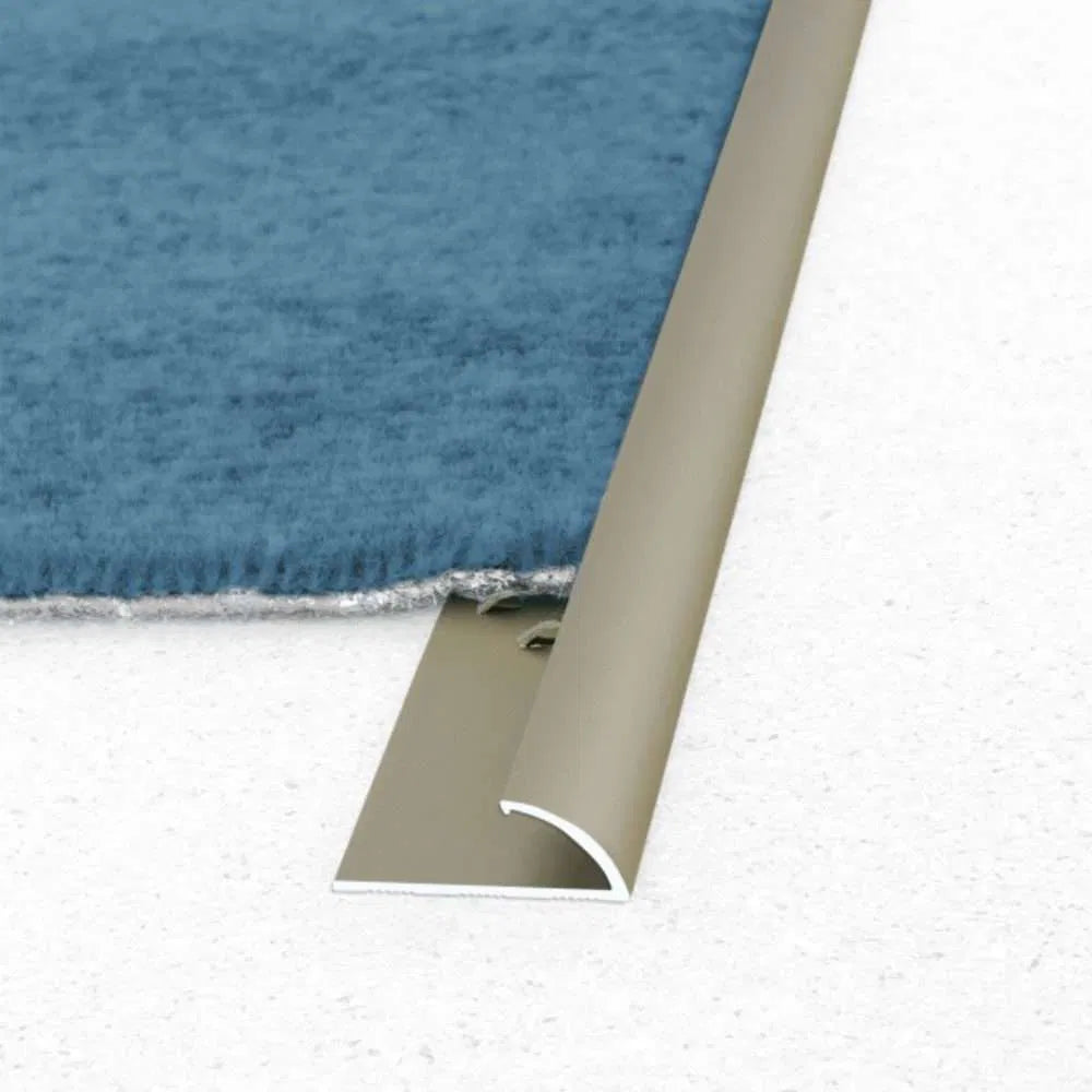 C07 10mm Anodised Aluminium Single Edge Carpet Profile for Safe and Neat Carpet Edge Finishing UK