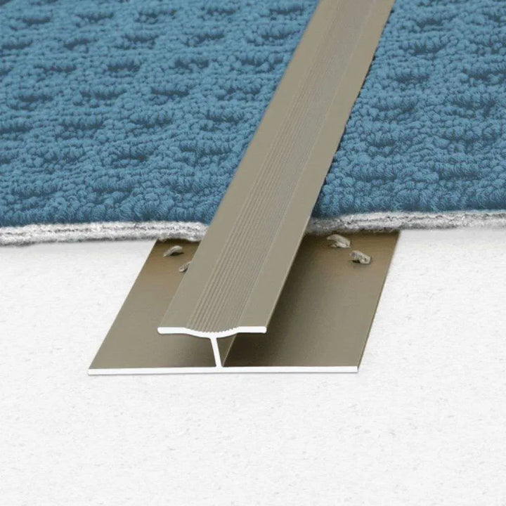 C61 20mm Anodised Aluminium Dual Edge Carpet Profile for Neat Carpet Transitions in UK Homes and Commercial Spaces