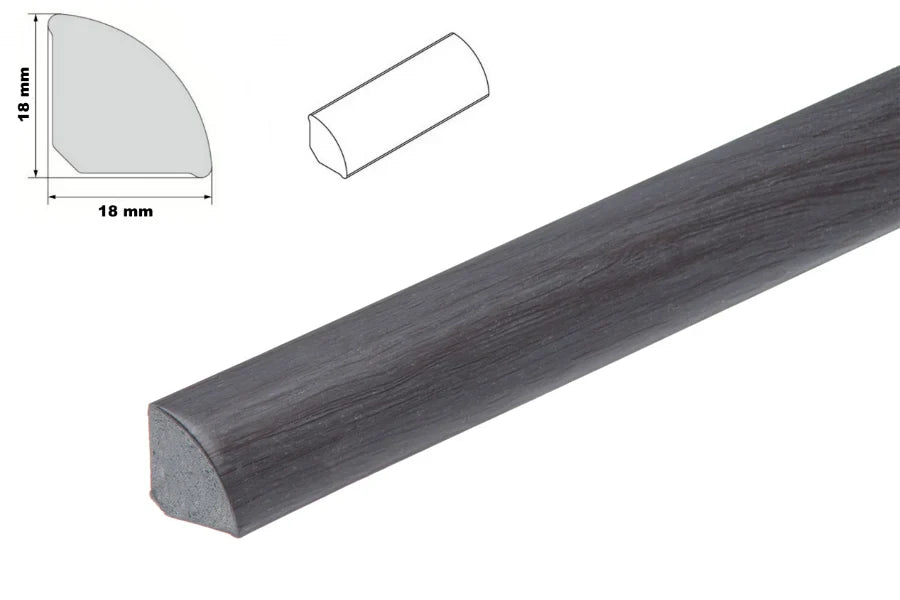 Decorative Flooring Window Edge Beading Worktop Strip uPVC 18mm Quadrant Trim Moulding