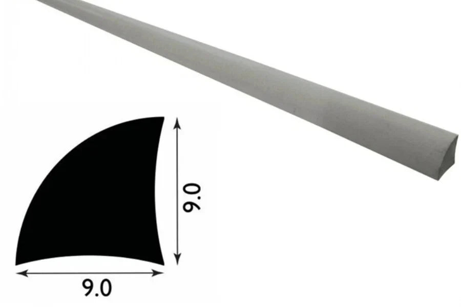 Decorative Flooring Window Edge Beading Worktop Strip uPVC 9mm Quadrant Trim Moulding