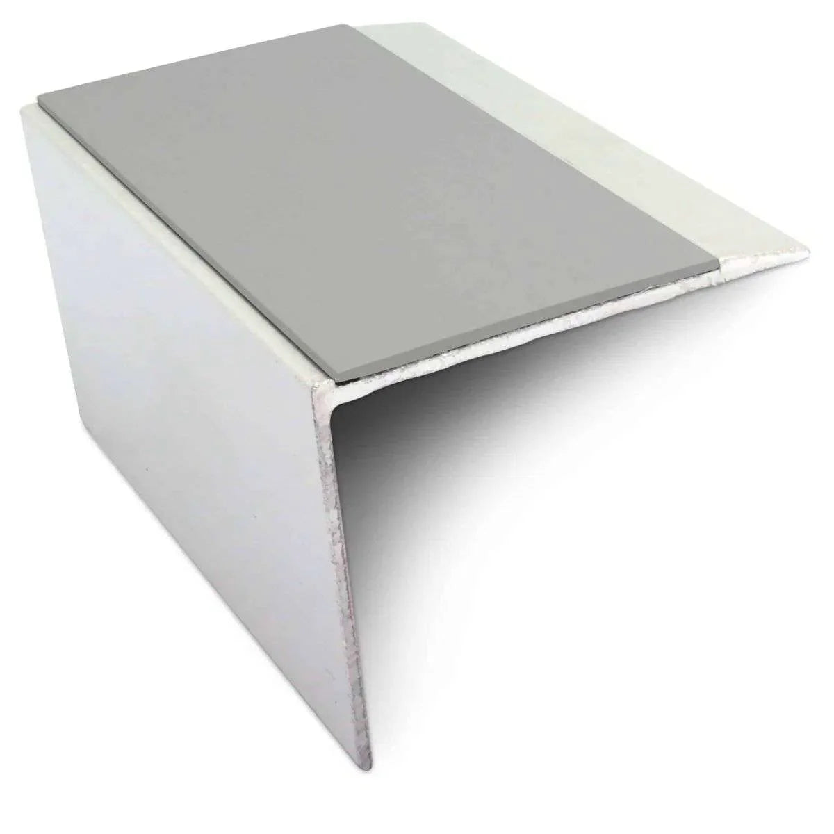 NSL21 67×55mm DDA compliant aluminium non-slip stair nosing edge trim with PVC insert fitted on a UK stair edge. 4