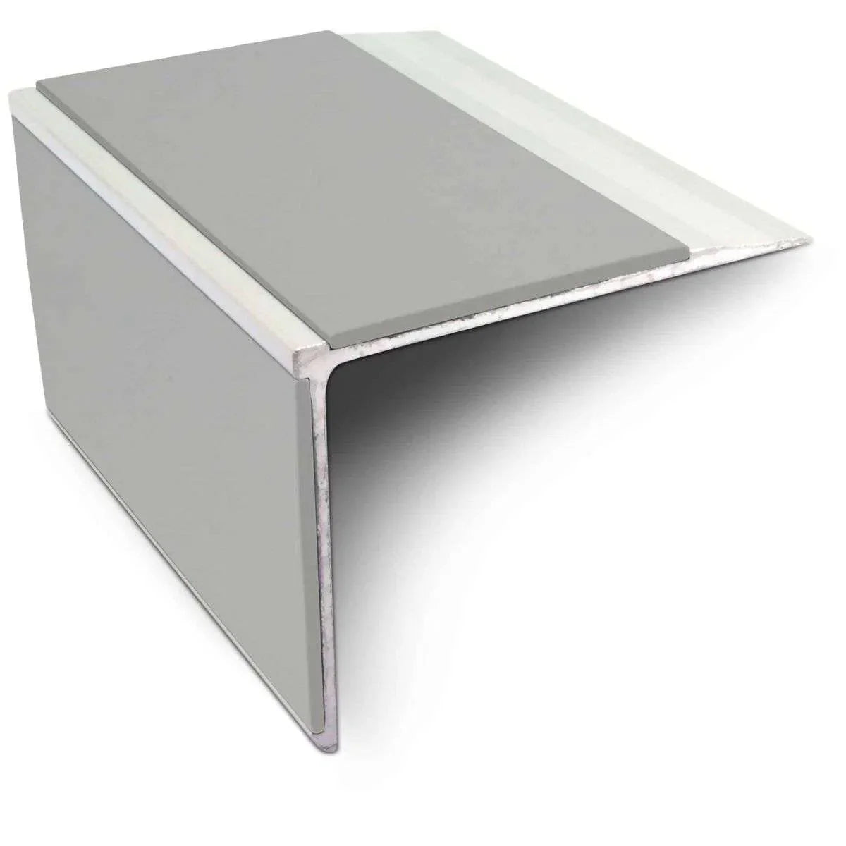 NSL27 75×58mm DDA compliant aluminium non-slip stair nosing edge trim with PVC insert installed on a UK stair edge. 5
