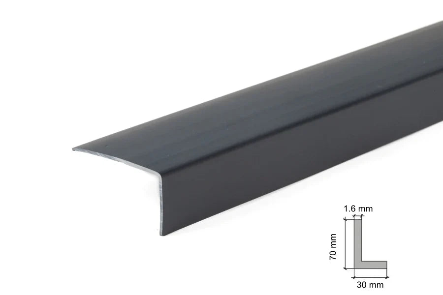 Equal & Unequal RAL 7016 Edge Protector Anthracite PVC Plastic Corner Angle Trim 90°