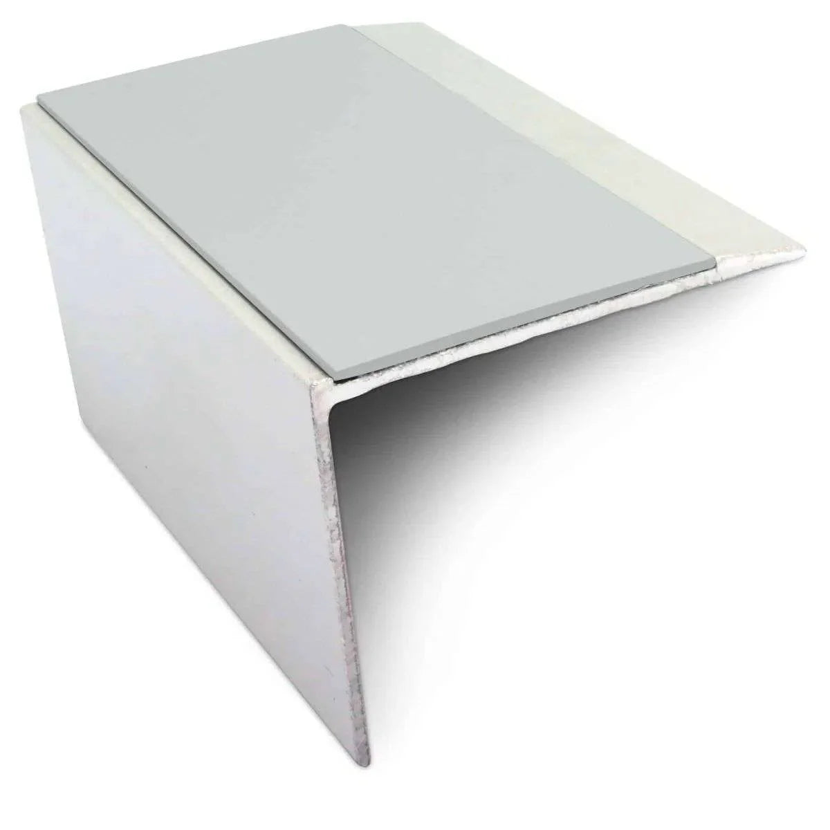 NSL21 67×55mm DDA compliant aluminium non-slip stair nosing edge trim with PVC insert fitted on a UK stair edge. 5
