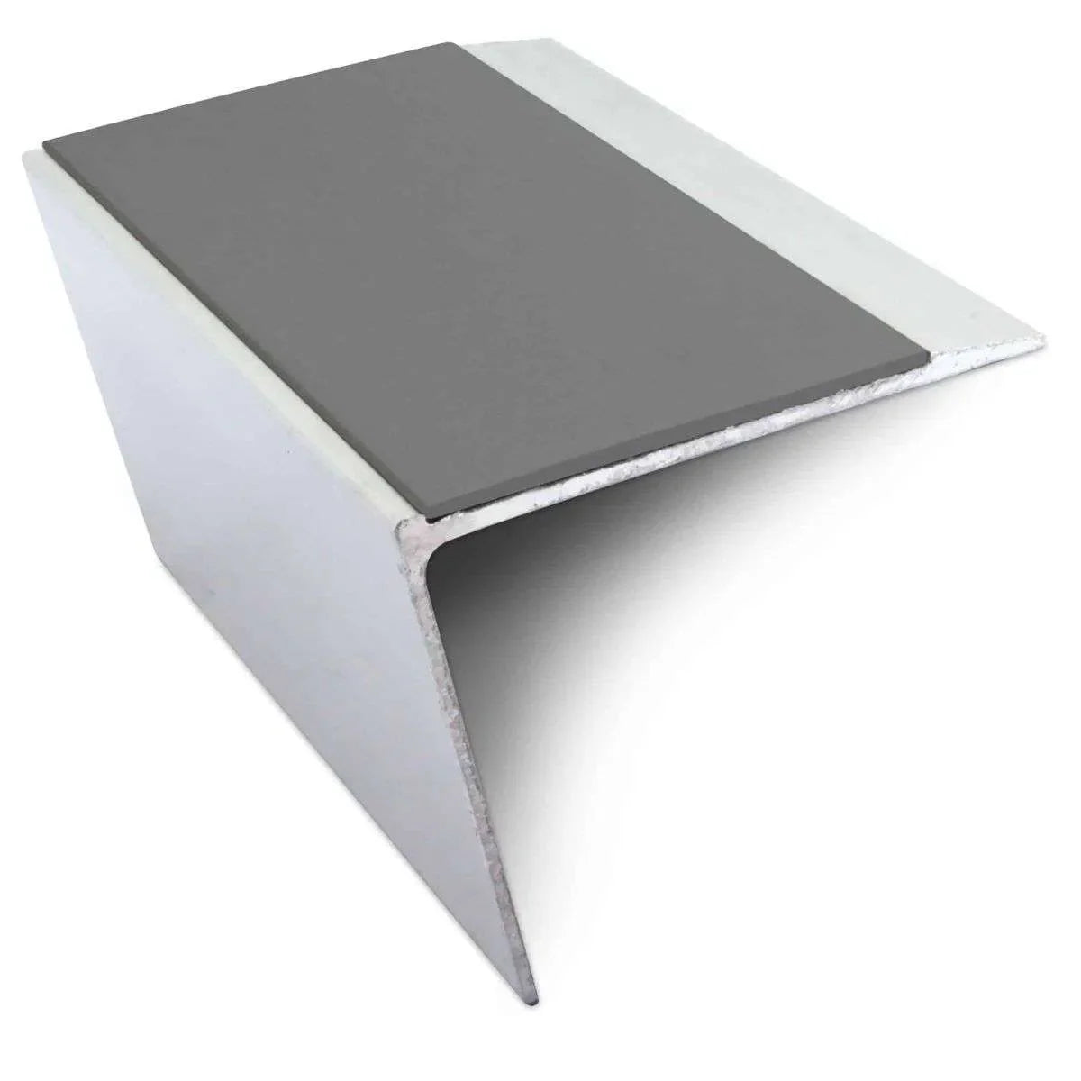NSL26 67×55mm DDA compliant aluminium non-slip stair nosing edge trim with PVC insert fitted to a UK stair edge. 8