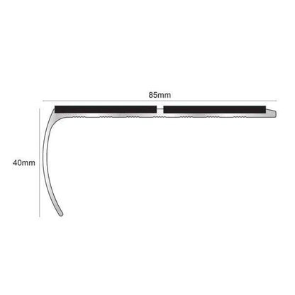 NSL29 Aluminium Non Slip Stair Nosing Edge Trim With PVC Insert