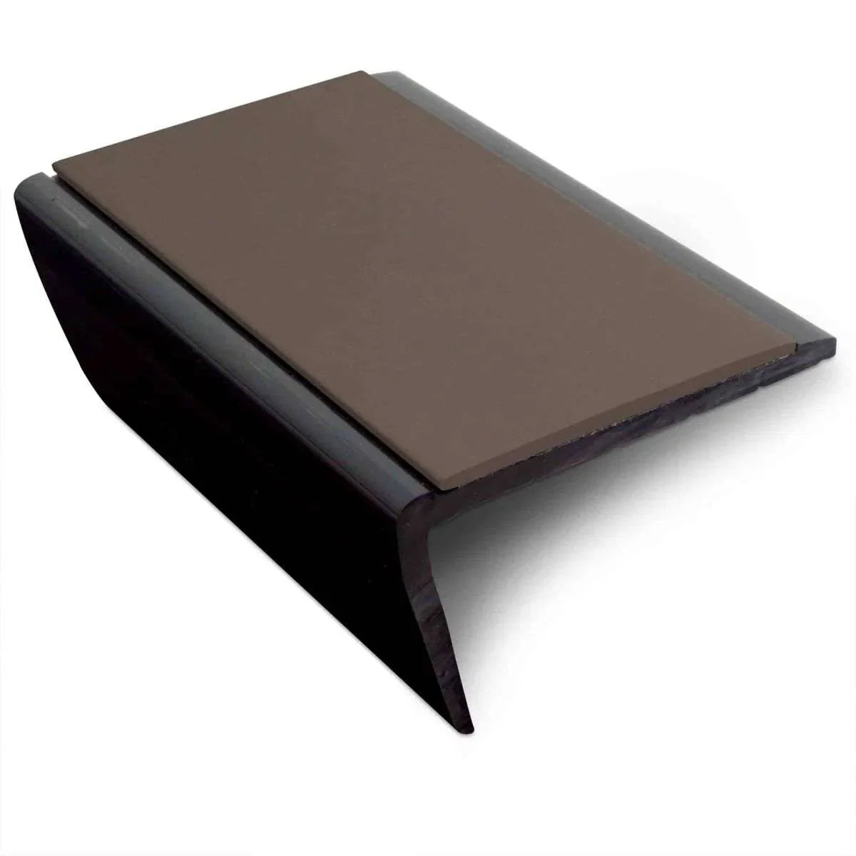 NHB 72x38mm heavy-duty hard nose PVC stair nosing installed on stairs for safety, durability, and edge protection. 6