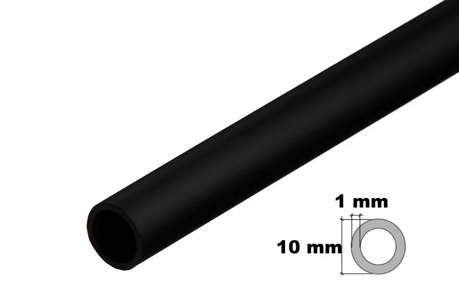 PVC Plastic Round Pipe Tube Black -1m / 39.37" Length