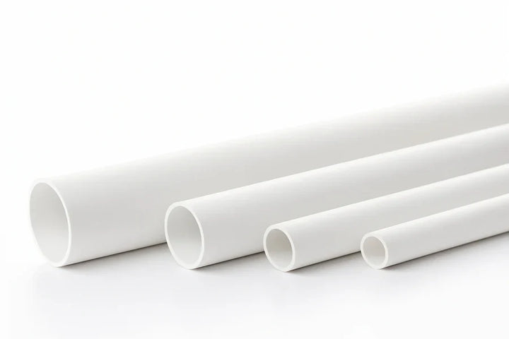 PVC Plastic Round Pipe Tube White -1m / 39.37" Length