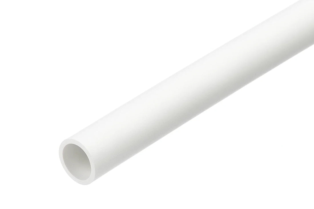 PVC Plastic Round Pipe Tube White -1m / 39.37" Length