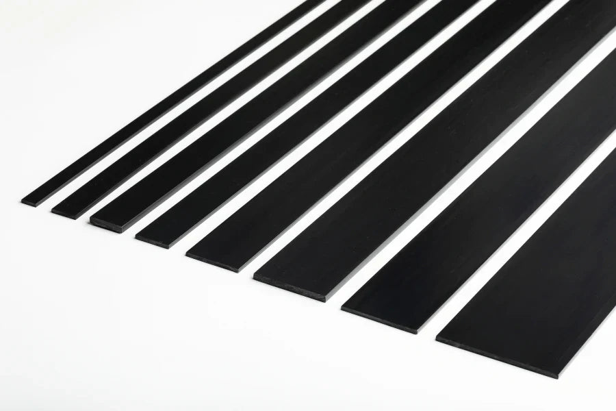 PVC Plastic TW Black White Anthracite Flat Bar Strip