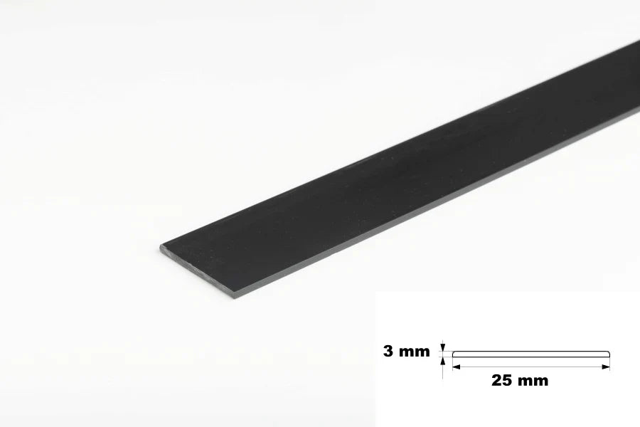 PVC Plastic TW Black White Anthracite Flat Bar Strip