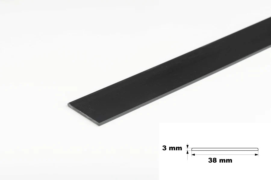 PVC Plastic TW Black White Anthracite Flat Bar Strip
