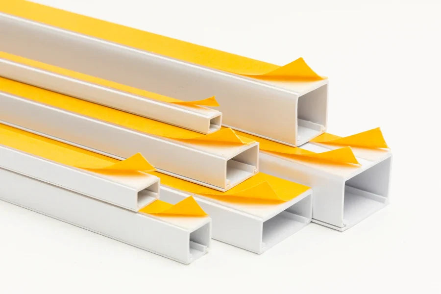 Self-Adhesive White PVC Plastic Cover Mini Cable Trunking Wire Conduit