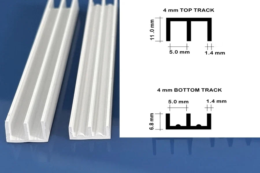 Vivarium Top & Bottom Double Channel Glass Runners Track