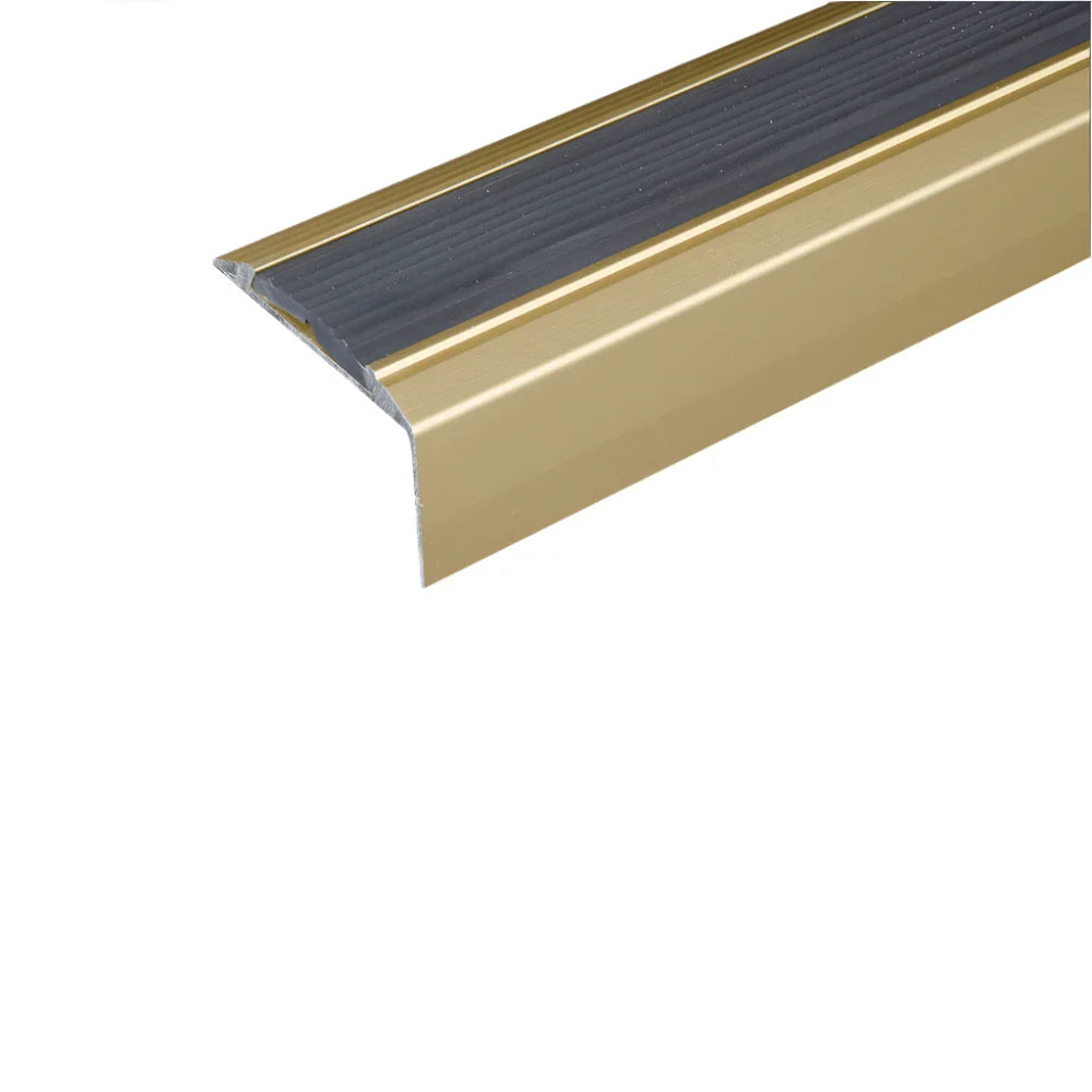 A38 46x30mm anodised aluminium non-slip rubber stair nosing edge trim for UK stair safety & step protection 4