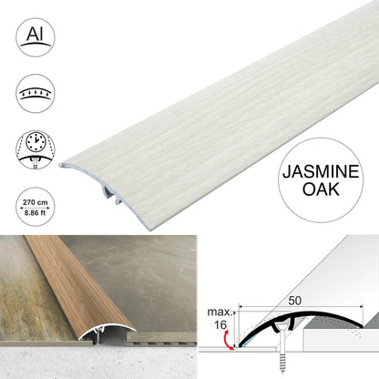 A65 50mm Aluminium Wood Effect Door Threshold Strip