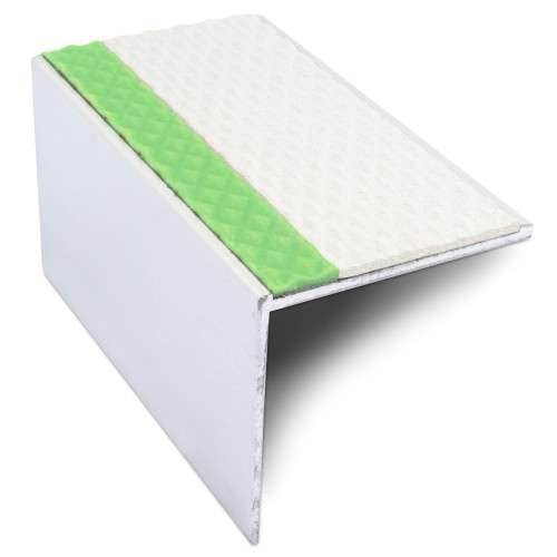 ASL19 56x55mm Tredsafe DDA Compliant Aluminium Non Slip Stair Nosing Edge Trim With Pvc Insert