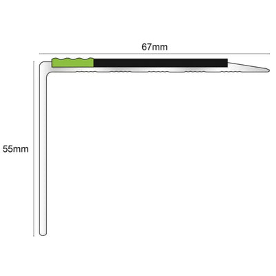 DDA Compliant Aluminium Non Slip Stair Nosing Edge Trim