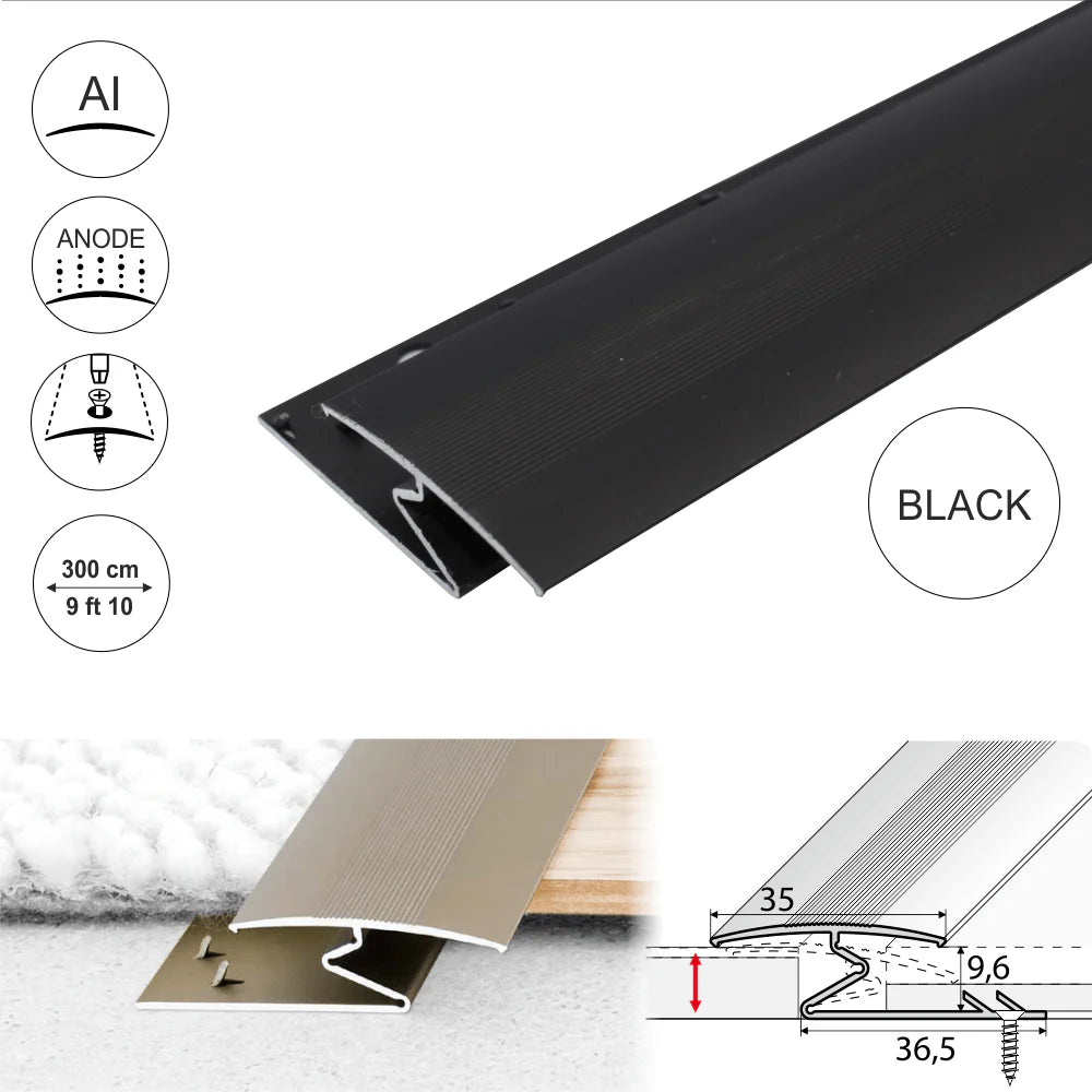 C69 35mm Anodised Aluminium Z Carpet Profile | Edge Protection & Durable Finish 2