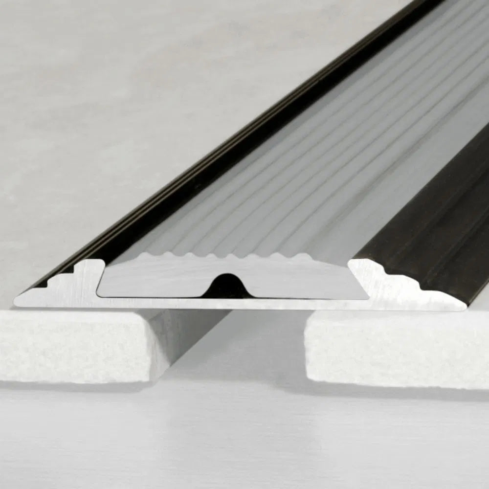 A10 50mm anodised aluminium flat non slip door threshold strip for UK doorways and floor transitions 1