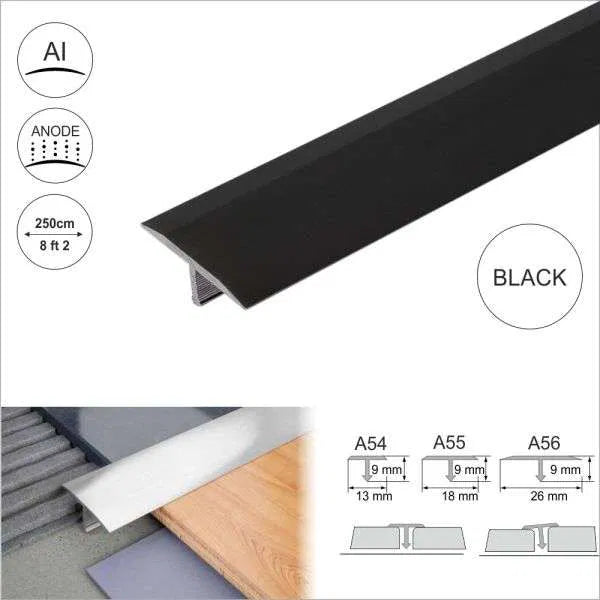 A55 18mm Aluminium T Bar Threshold Trim | Tile Edge Protection & Smooth Transition 2