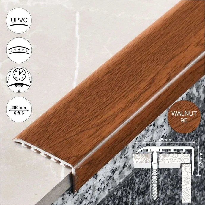 D-K0100 Pvc Wood Effect Stair Nosing Edge Trim ( 45 x 22mm )