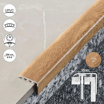 D-K0300 Pvc Wood Effect Stair Nosing Edge Trim ( 25 x 25mm )