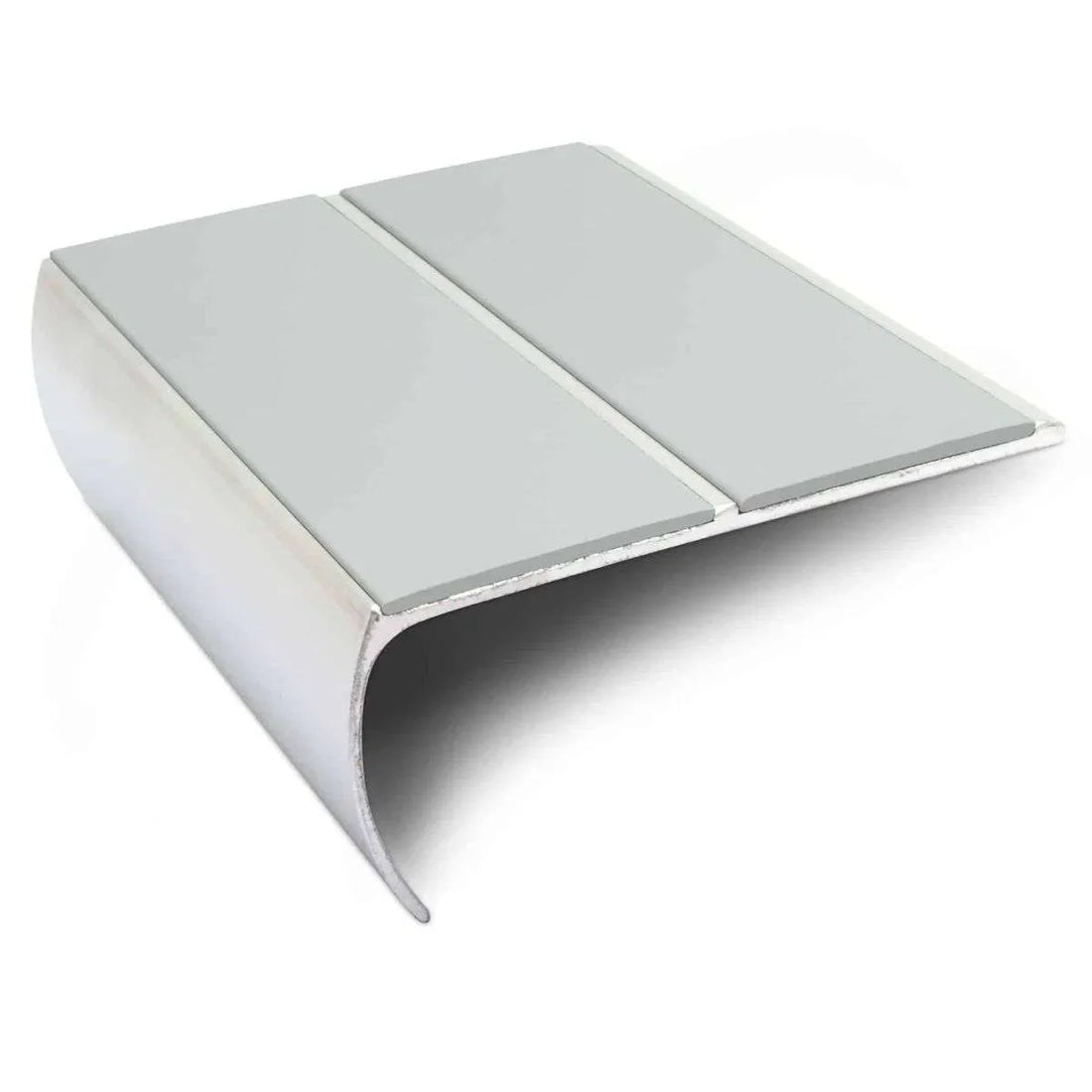 NSL29 87×40mm aluminium non-slip stair nosing edge trim with PVC insert fitted on a UK stair edge. 6