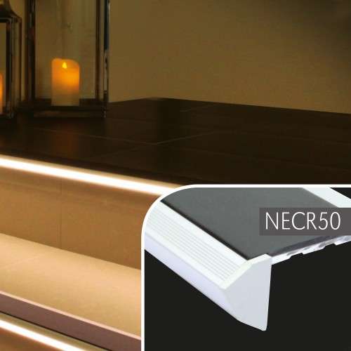 NECR50 End Caps For NALR50 – Vision Light Down – 76.5x26mm Non Slip Stair Nosing – 2 Pack
