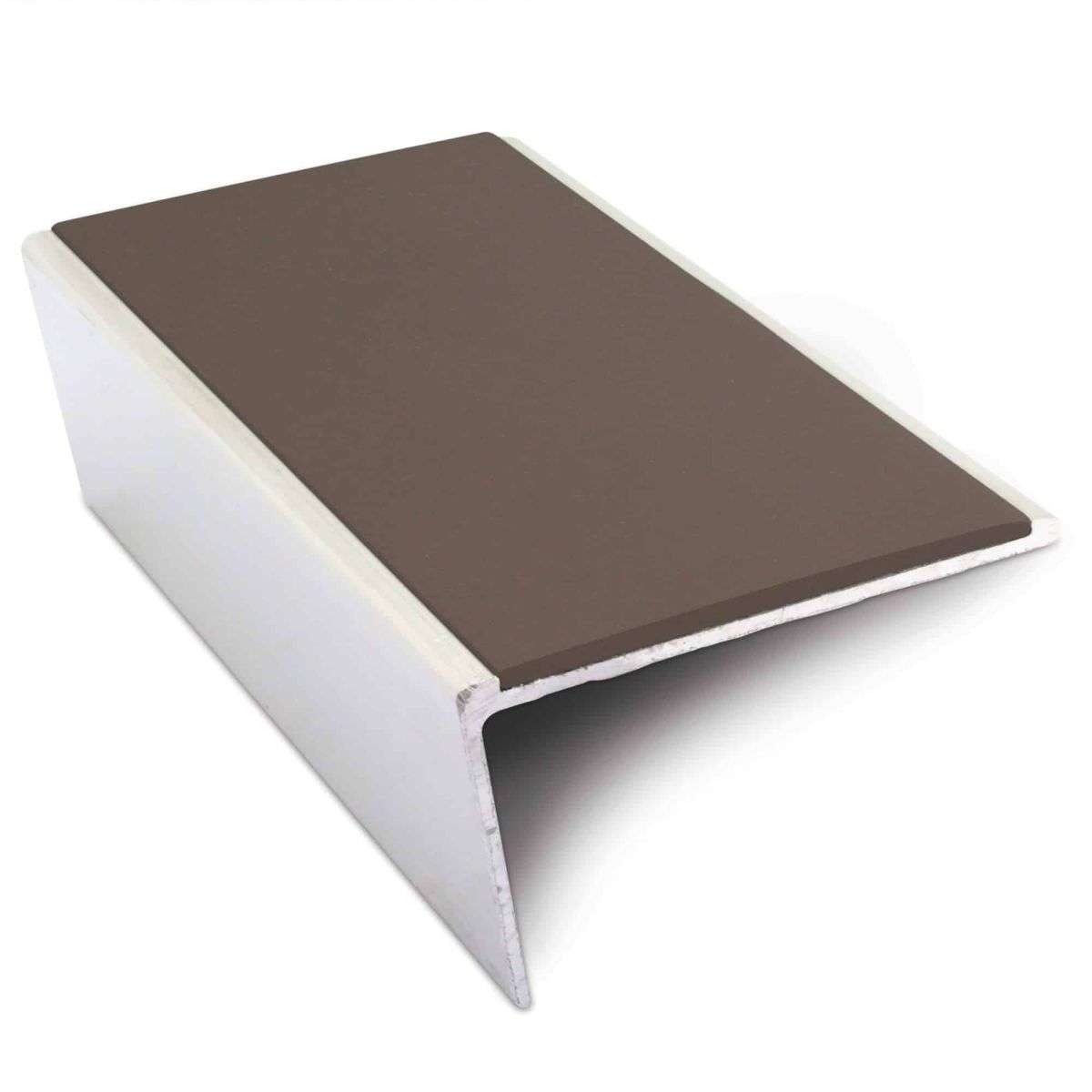 NSL02 57 x 32mm Aluminium Non Slip Stair Nosing Rakeback Edge Trim With Pvc Insert