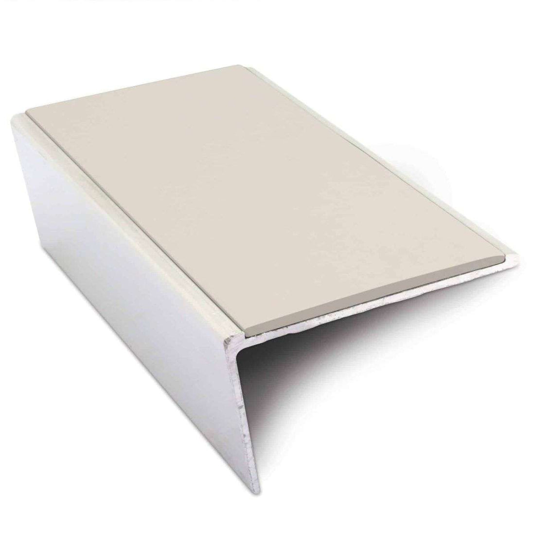 NSL02 57 x 32mm Aluminium Non Slip Stair Nosing Rakeback Edge Trim With Pvc Insert