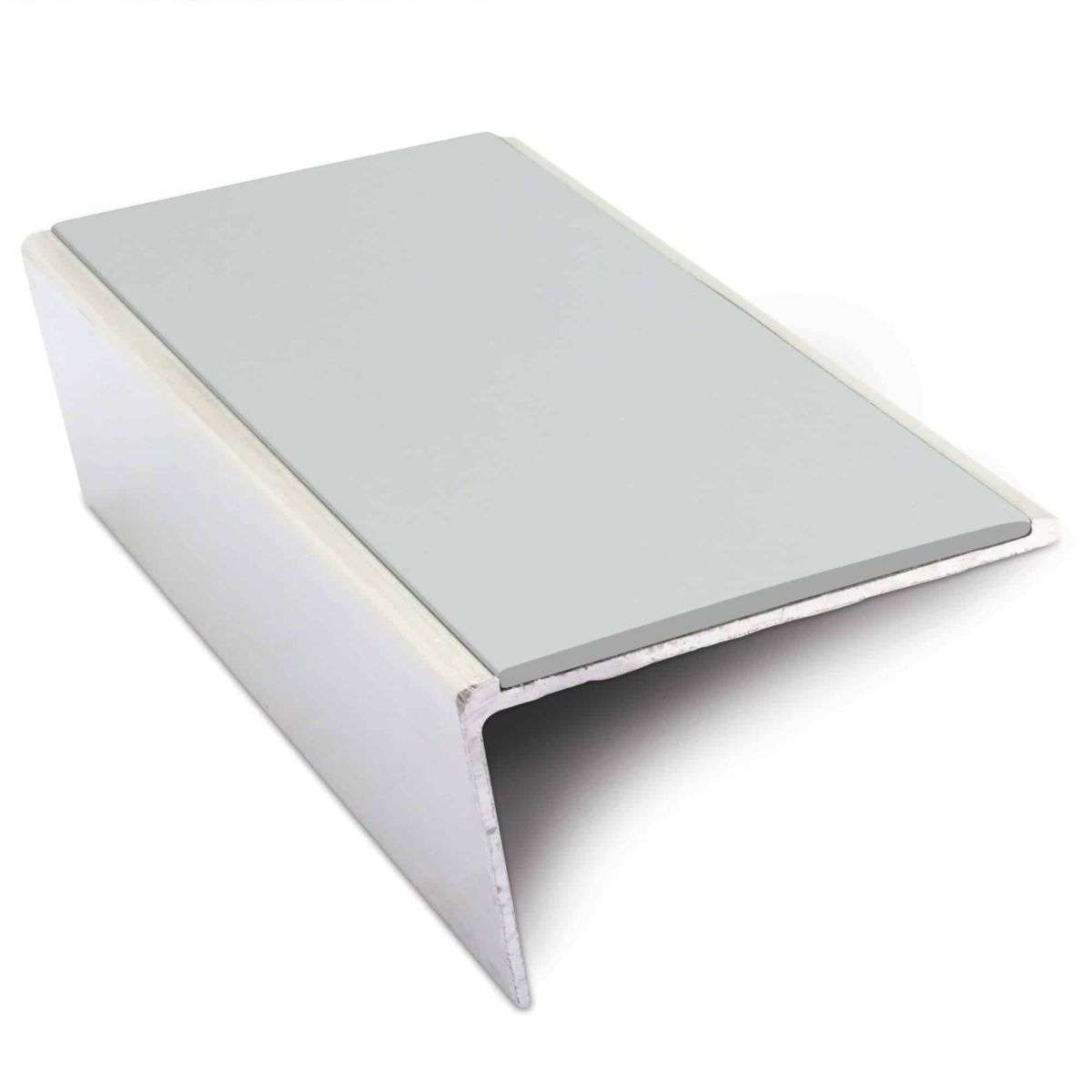 NSL02 57 x 32mm Aluminium Non Slip Stair Nosing Rakeback Edge Trim With Pvc Insert