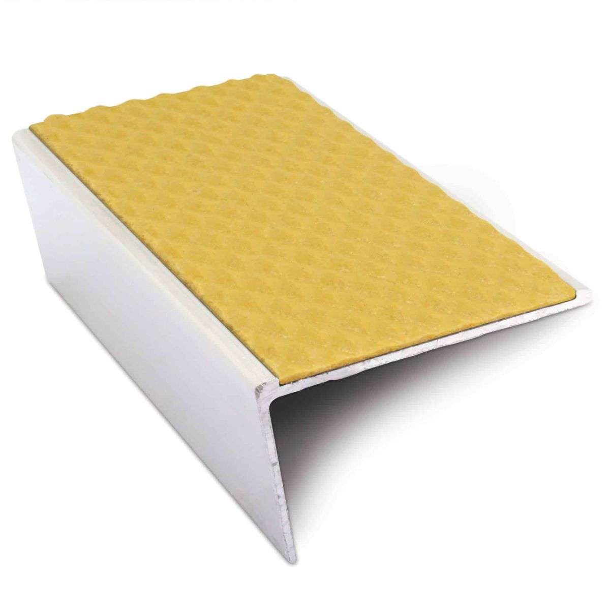 NSL02 Tredsafe 57 x 32mm Aluminium Non Slip Stair Nosing Rakeback Edge Trim With Pvc Insert
